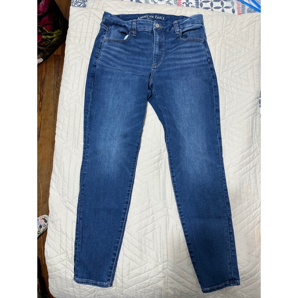 American Eagle Curvy High-Rise Jeggings Size 12 Regular Blue Next Level Stretch